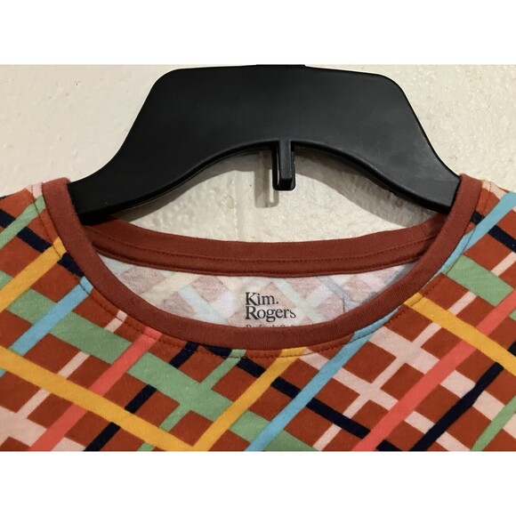 Kim Rogers Womens Multicolor Striped 3/4 Sleeve Blouse 100% Cotton Size Medium - Picture 7 of 7